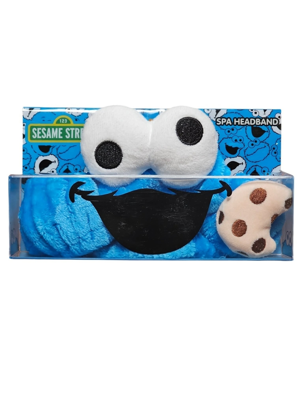 Sesame Street Cookie Monster Blue Plush Spa Headband with Cookie Accent
